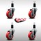 Service Caster 3.5'' SS Red Poly Wheel Swivel 1-3/8'' Expanding Stem Caster Set, 4PK SCC-SSEX20S3514-PPUB-RED-138-4 - alternate 2